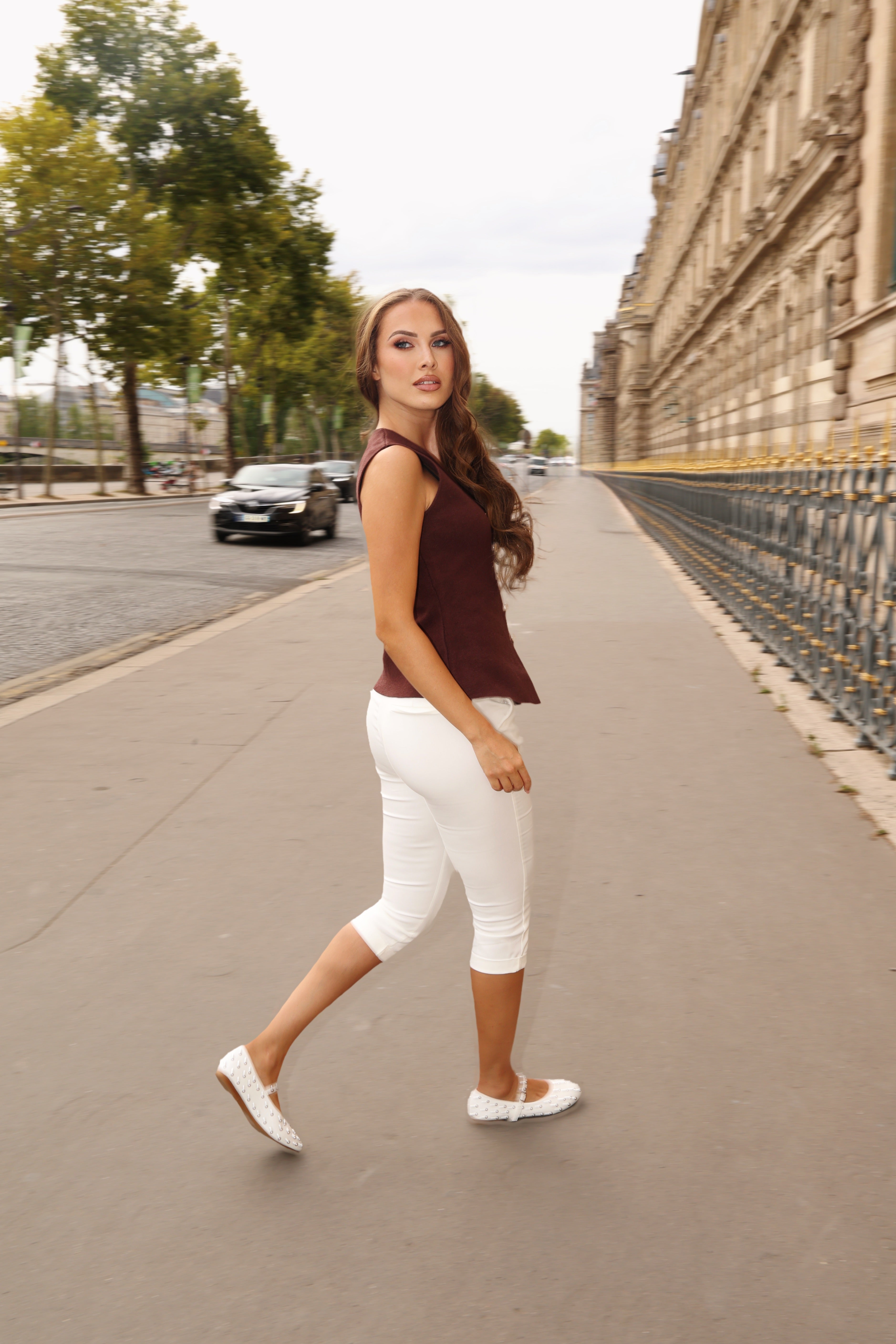 Ballerines cloutées Riviera White